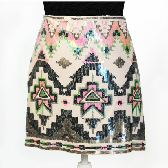 Express Dresses & Skirts - Express Sequined Mini Skirt Party Multi-Color M/L